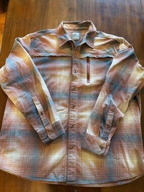 Ascend Plaid Shirt Jacket in Rust, Blue, and Cream